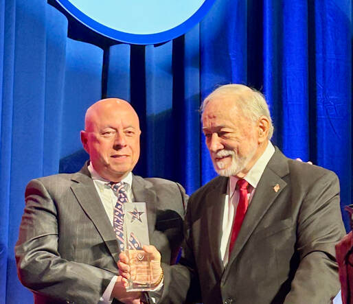 James P. Muldoon receives the 2023 Guardian Award from The U.S. Coast Guard Foundations Chairman of the Board, Thomas A. Allegretti. The award dinner took place in Washington D.C. on June 6.Picture